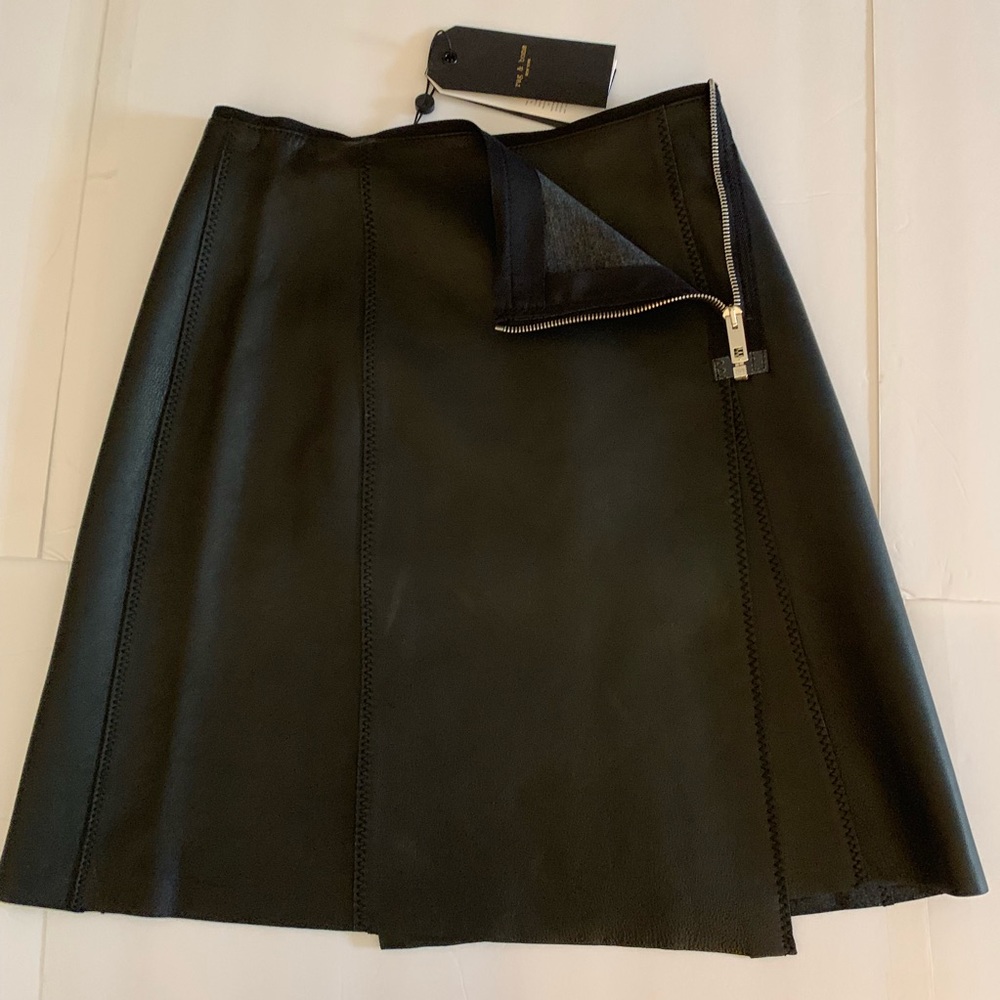 Rag & Bone Black Leather Skirt